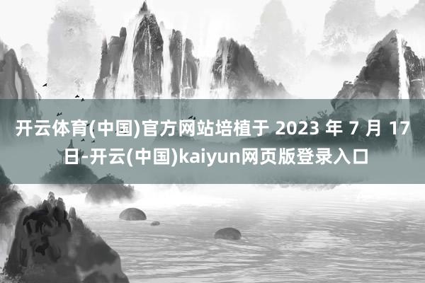 开云体育(中国)官方网站培植于 2023 年 7 月 17 日-开云(中国)kaiyun网页版登录入口