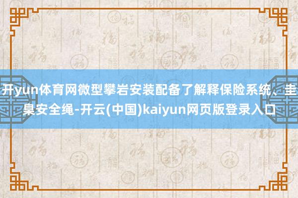 开yun体育网微型攀岩安装配备了解释保险系统、圭臬安全绳-开云(中国)kaiyun网页版登录入口