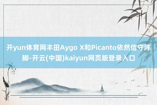 开yun体育网丰田Aygo X和Picanto依然信守阵脚-开云(中国)kaiyun网页版登录入口